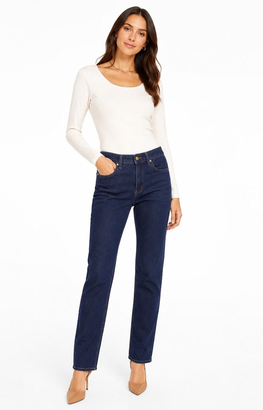 Two by Vince Camuto Dark Wash Straight Jeans 28 Mid Rise Stretch NWOT